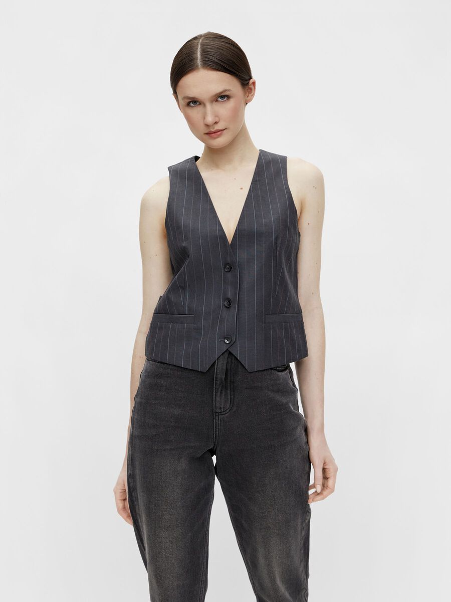 OBJECT NÅLESTRIBET VEST, Dark Grey Melange, highres - 23037329_DarkGreyMelange_003.jpg