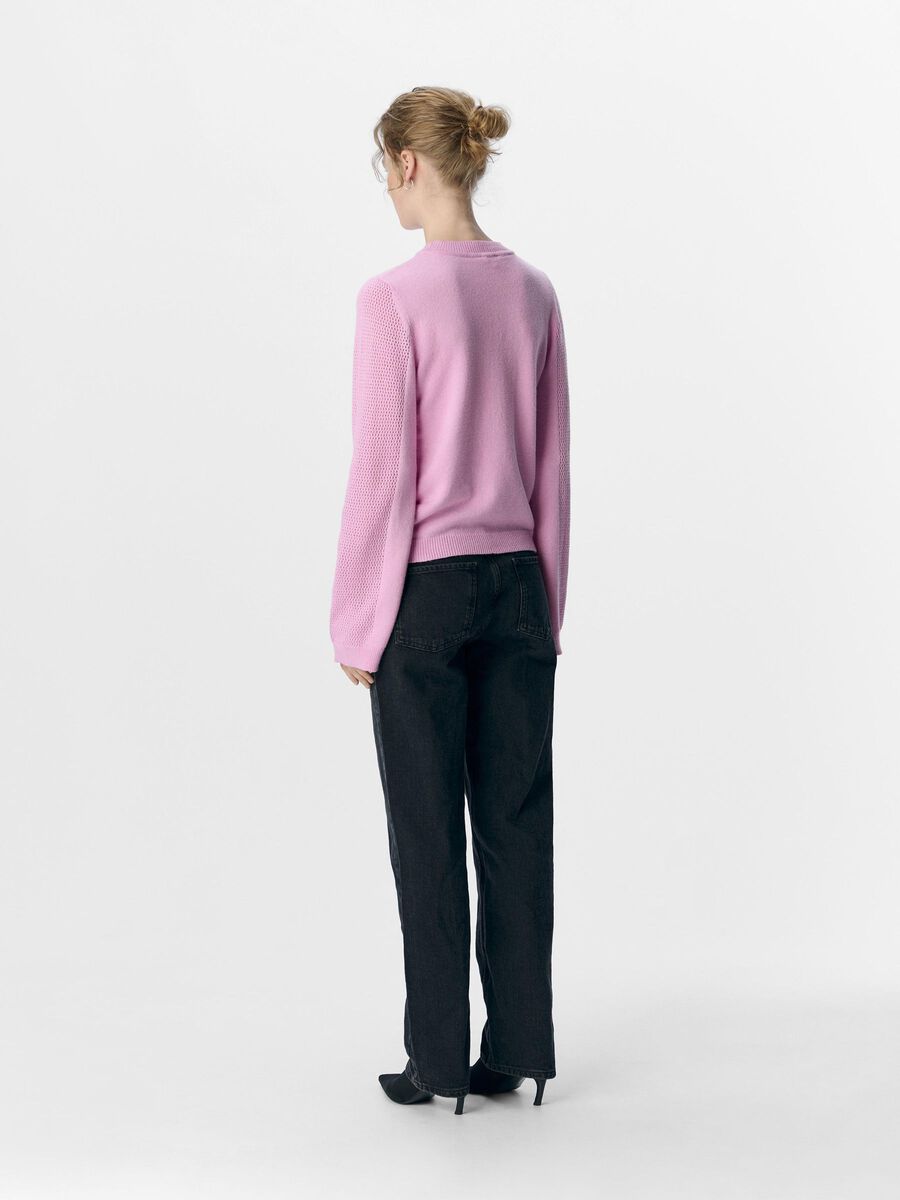 OBJECT LONG SLEEVED KNITTED PULLOVER, Pastel Lavender, highres - 23043599_PastelLavender_004.jpg