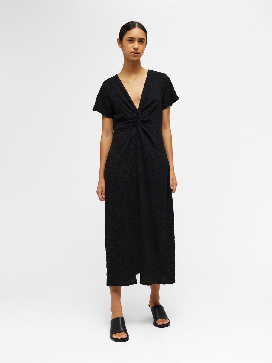 Product carousel image - KNOT DETAIL MIDI DRESS, Black | 6
