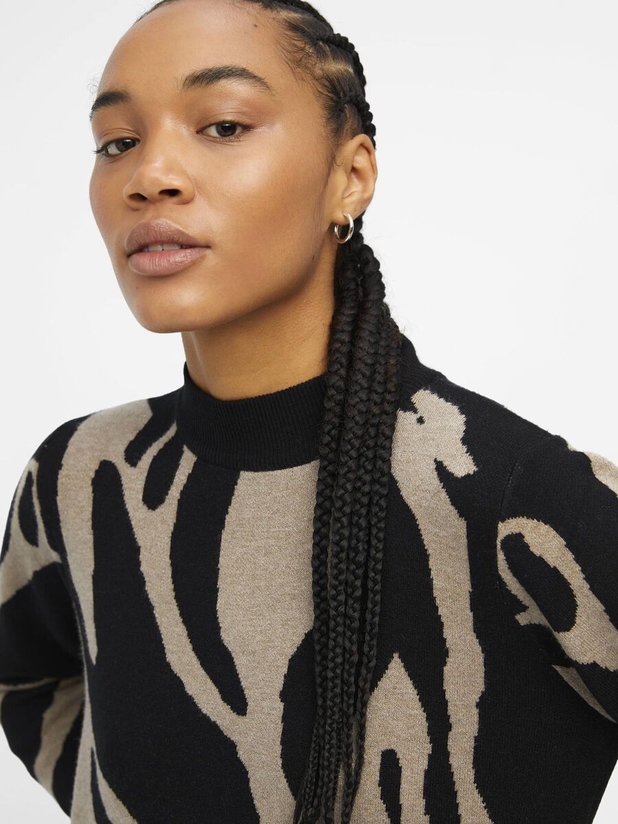 Carousel image - OBJRAY KNITTED DRESS, Black | 5