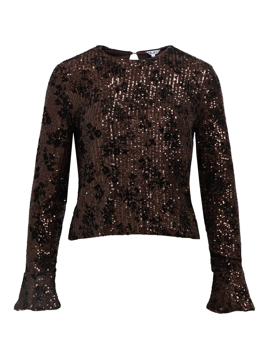 Product carousel image - SEQUIN TOP, Seal Brown | 2