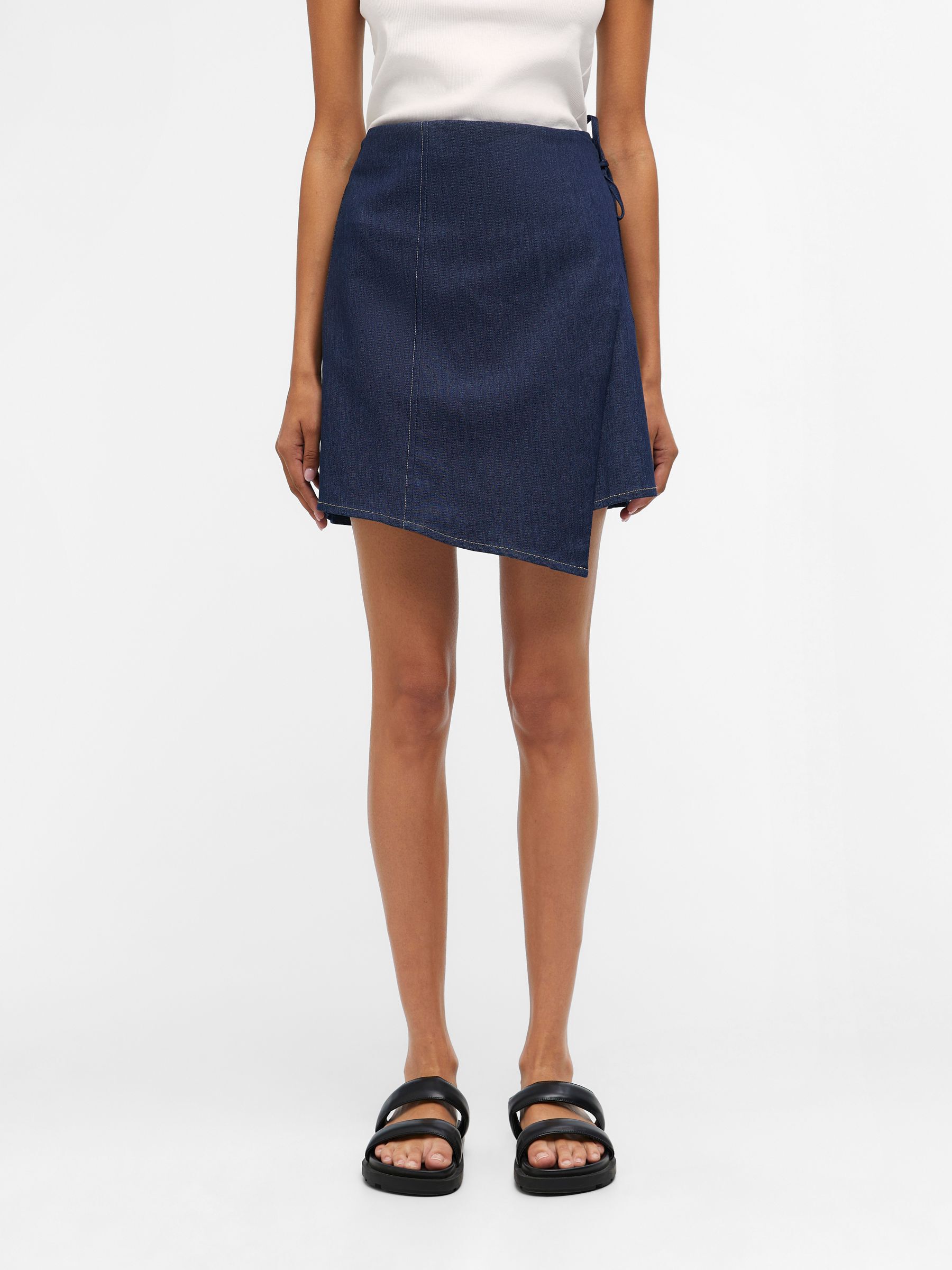 Dark denim best sale mini wrap skirt