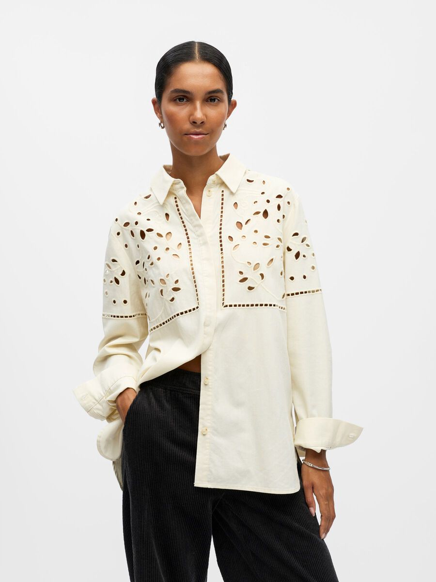 Product carousel image - BRODERIE ANGLAISE SHIRT, Tofu | 1