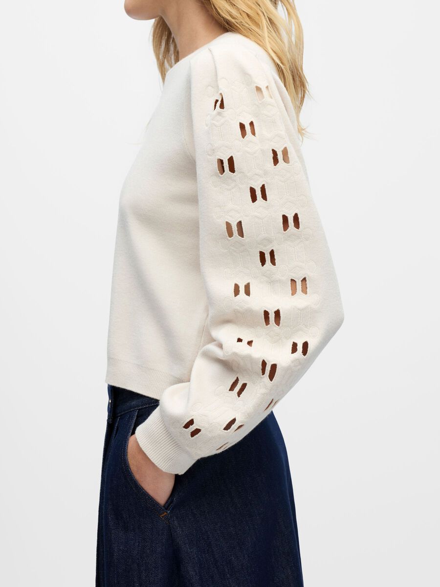 Carousel image - KNITTED PULLOVER, White Sand | 5