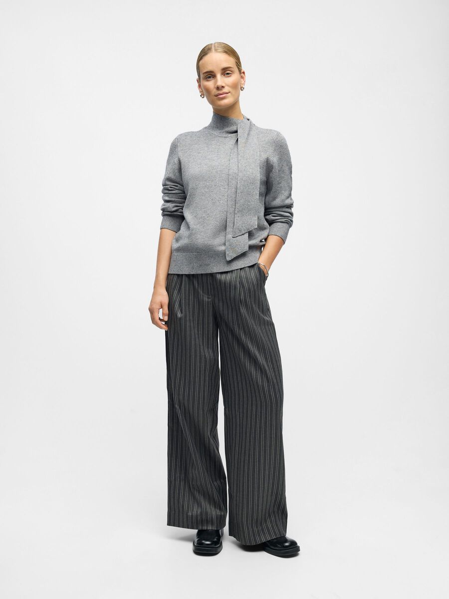 Carousel image - DÉTAIL NŒUD PULL EN MAILLE, Medium Grey Melange | 4