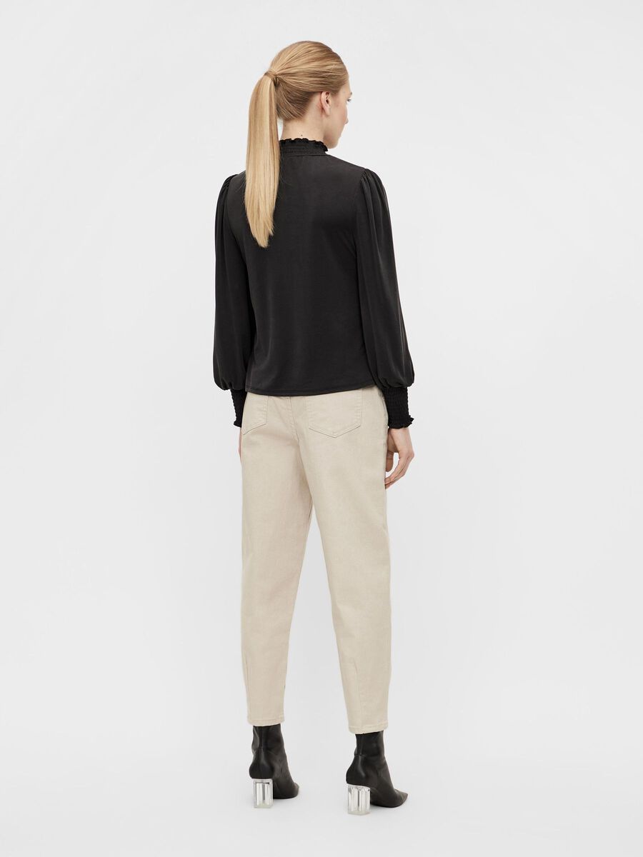 Carousel image - H&Oslash;JHALSET LANG&AElig;RMET BLUSE, Black | 4