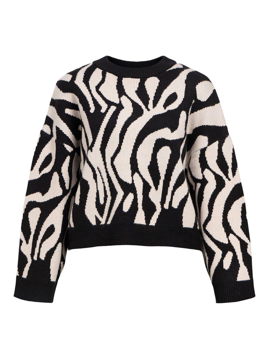 OBJECT GEMUSTERTER STRICKPULLOVER, Black, highres - 23046926_Black_1215513_001.jpg