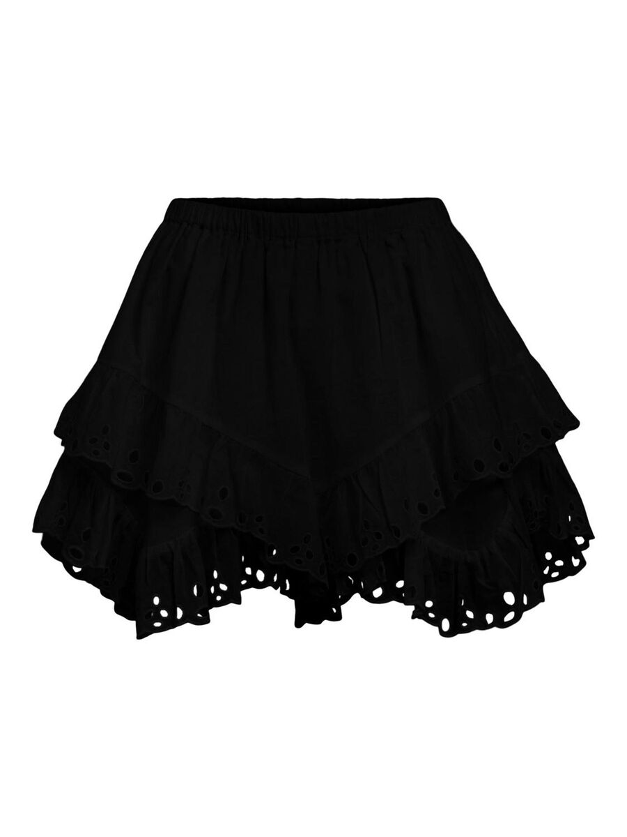 OBJECT FRILLED SHORTS, Black, highres - 23047499_Black_001.jpg