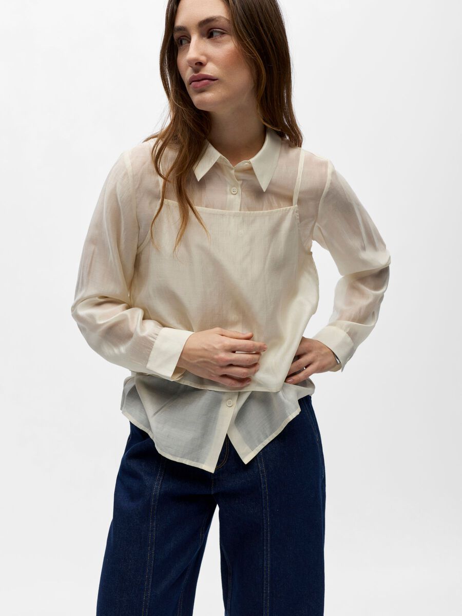 Carousel image - SHEER LAYERED SHIRT, Birch | 6