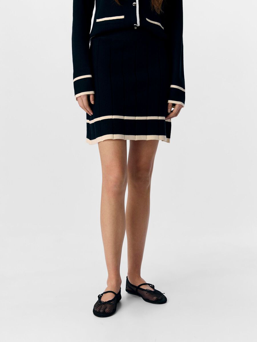 OBJECT KNITTED MINI SKIRT, Black, highres - 23048172_Black_1237538_003.jpg