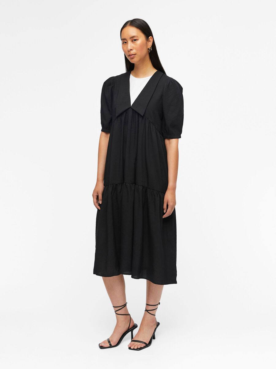 Object Collectors Item CHELSEA COLLAR PUFF SLEEVED DRESS, Black, highres - 23038344_Black_003.jpg