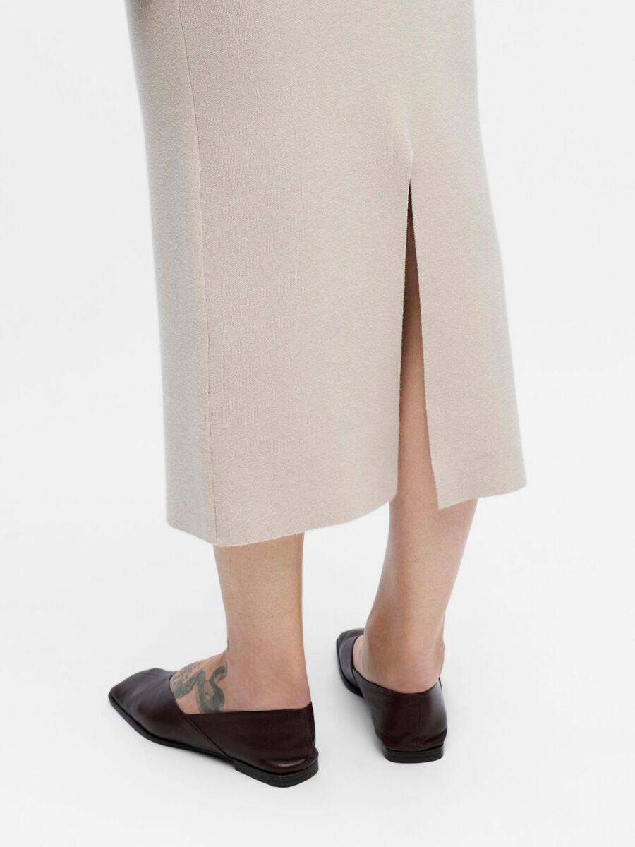 Carousel image - GEBREID MAXI ROK, Silver Gray | 5