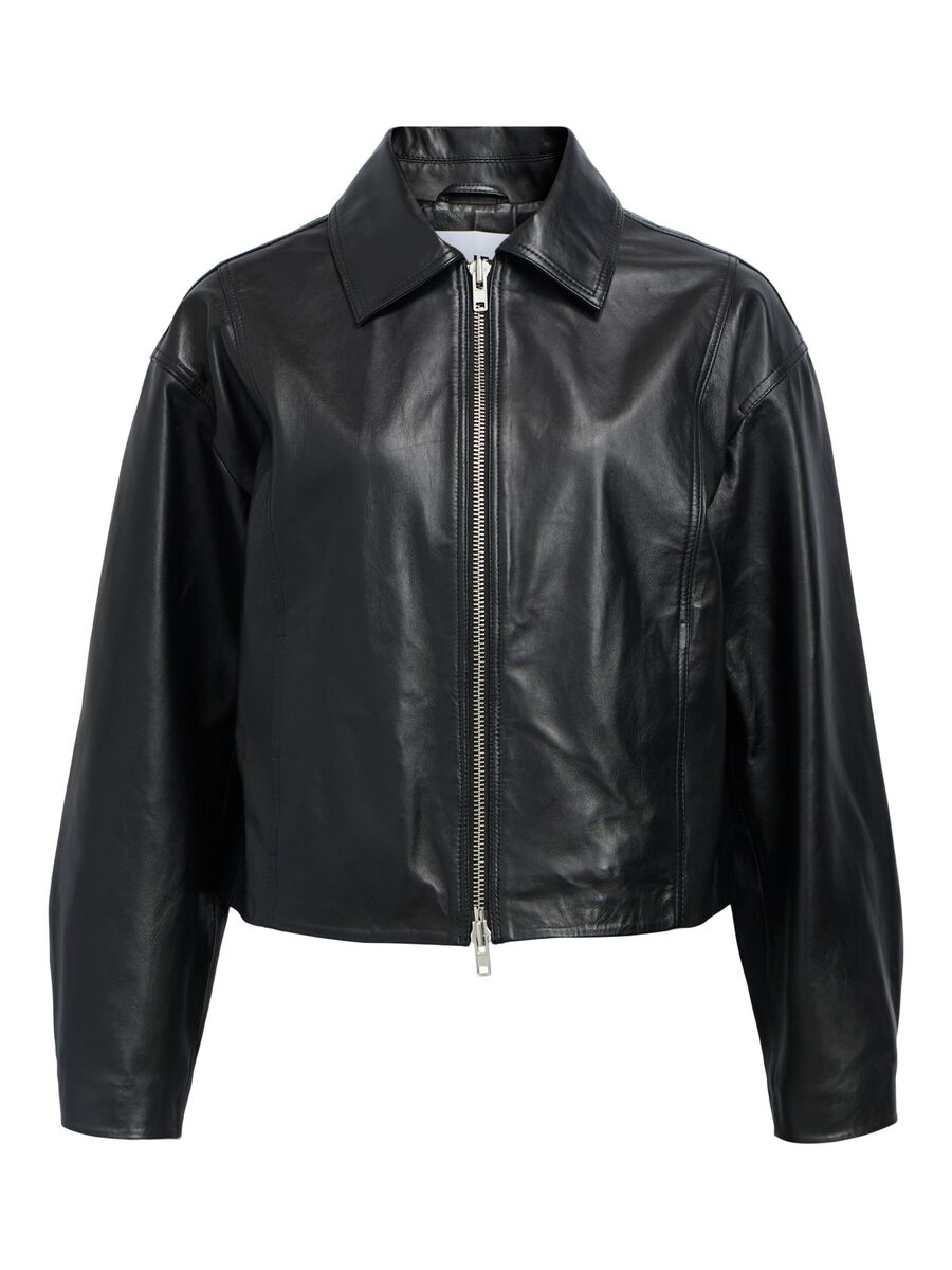Carousel image - LEATHER JACKET, Black | 1
