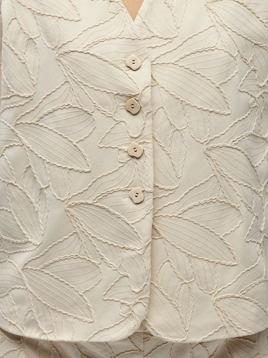 Carousel image - BESTICKTE BLUSE, White Sand | 5