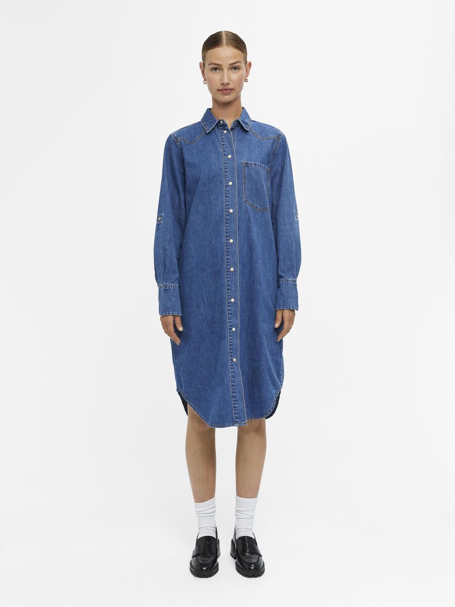 Tips Sig til side Tarmfunktion DENIM SKJORTEKJOLE (Blue) | Object Collectors Item®