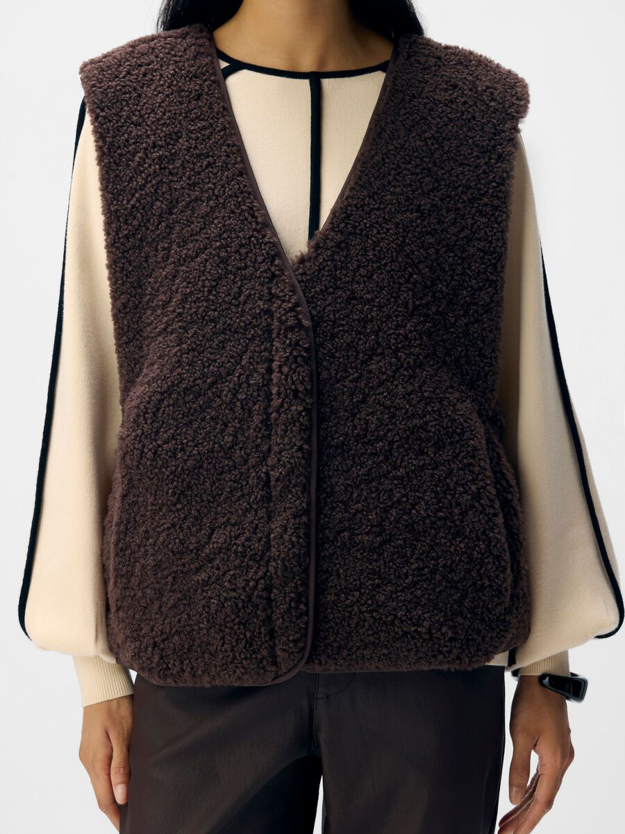 Product carousel image - FLEECE GILET, Seal Brown | 3