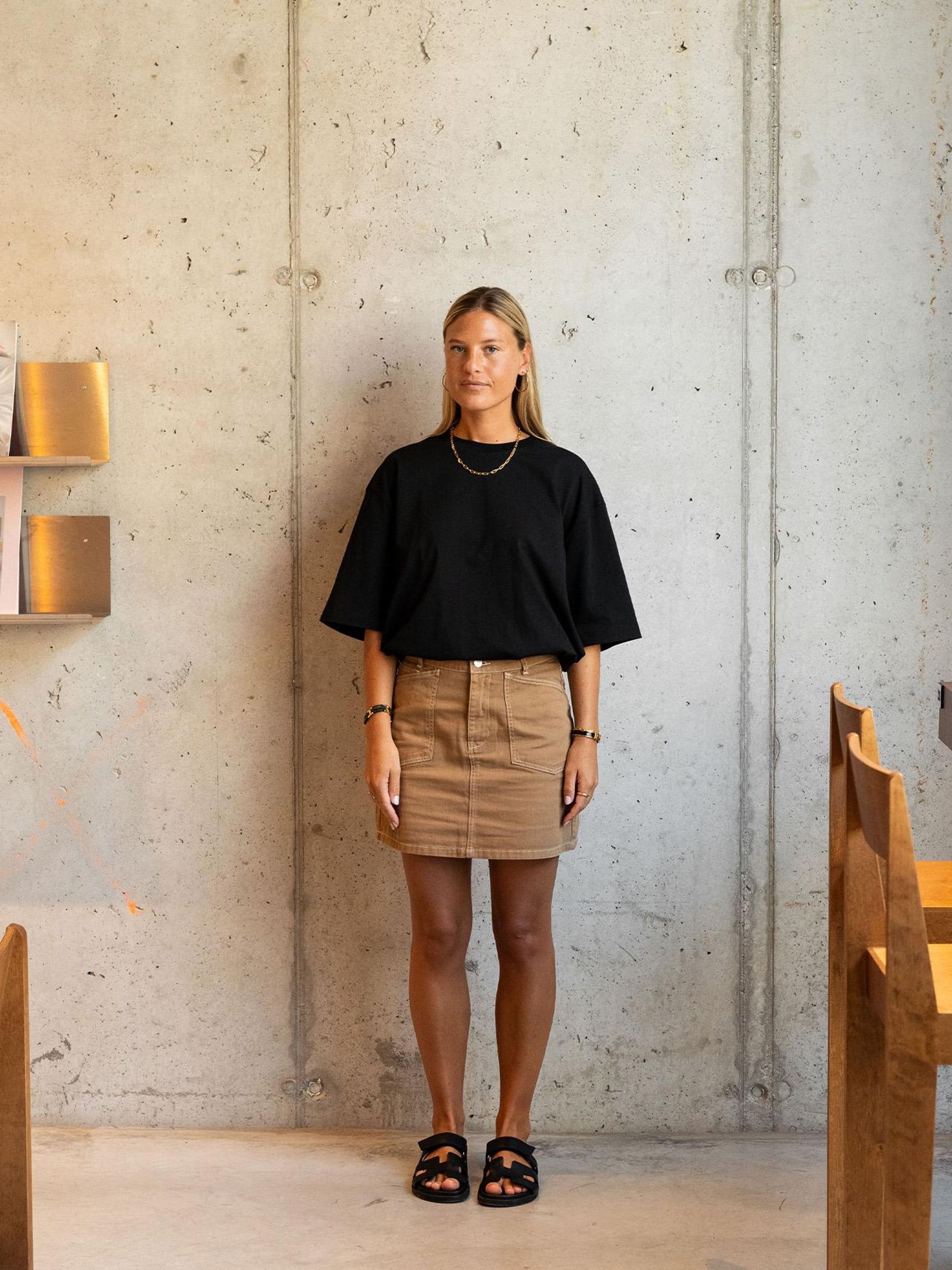 Dried tobacco hotsell suede mini skirt