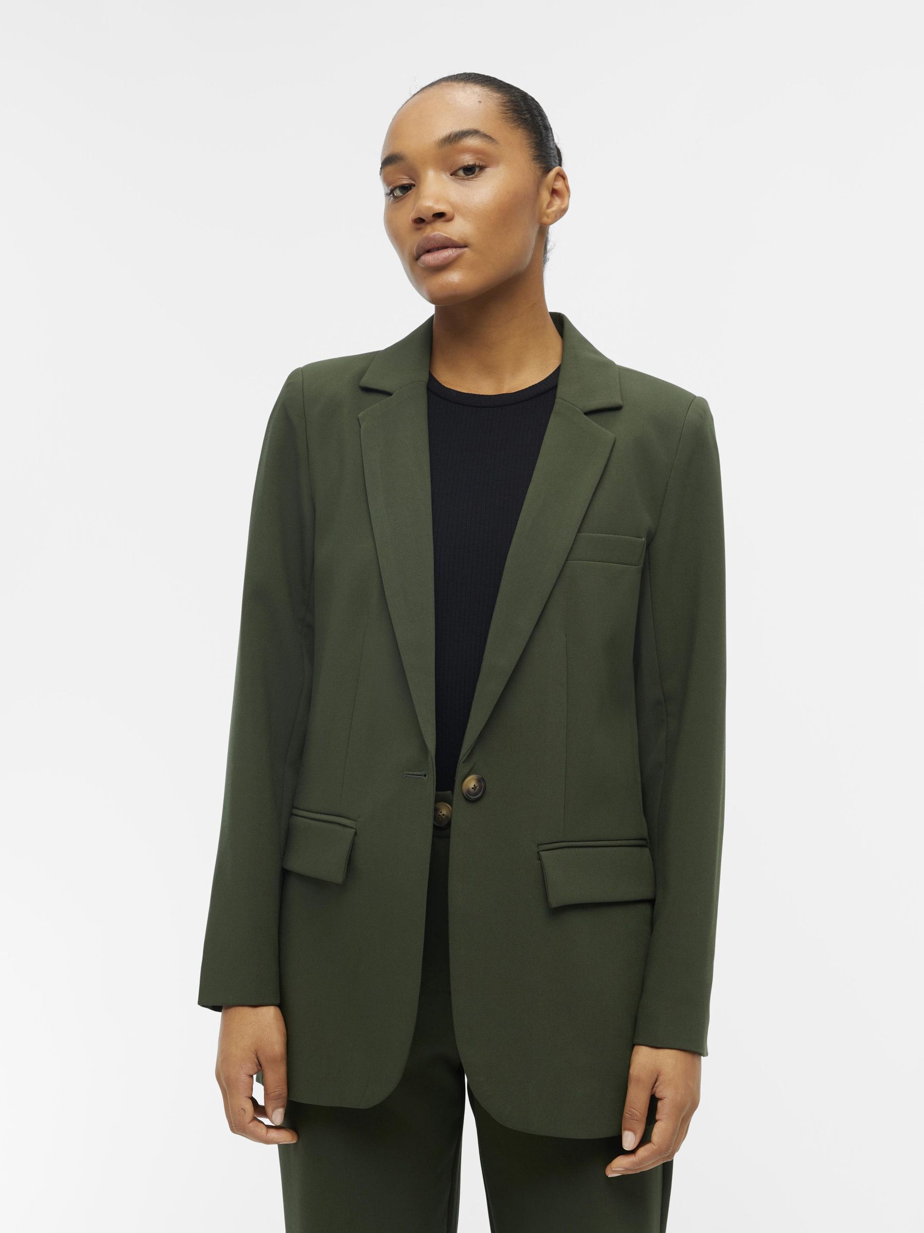 Olive green blazer womens on sale
