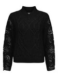 Product image thumbnail - CHUNKY KNIT PULLOVER, Black | 1