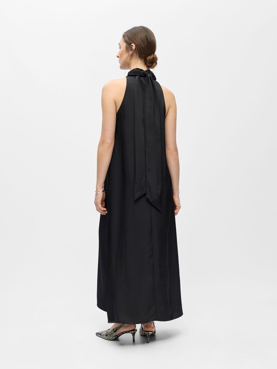 Product carousel image - SATIJNEN MAXI JURK, Black | 2