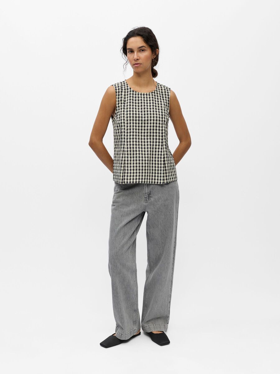 Carousel image - CHECKED TOP, Black | 4