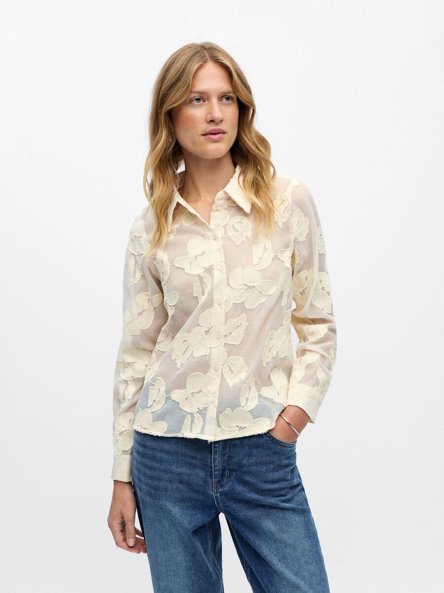 Carousel image - DOORSCHIJNEND OVERHEMD, White Sand | 6