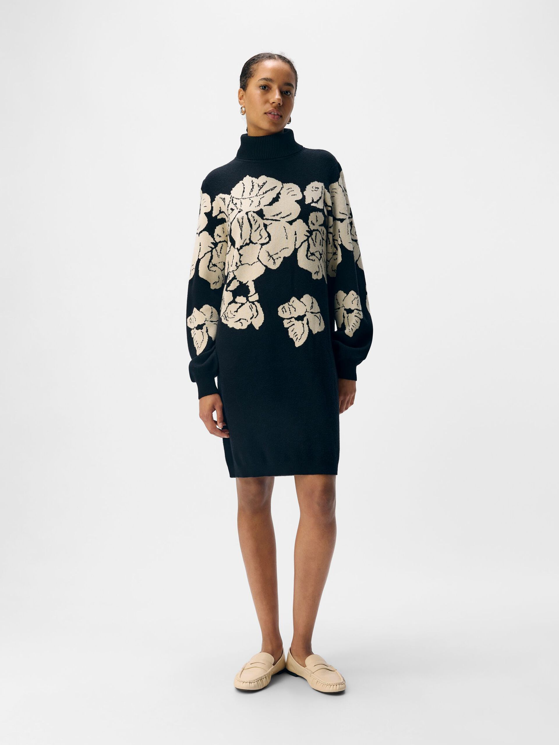 Carousel image - OBJRAY KNITTED DRESS, Black | 4