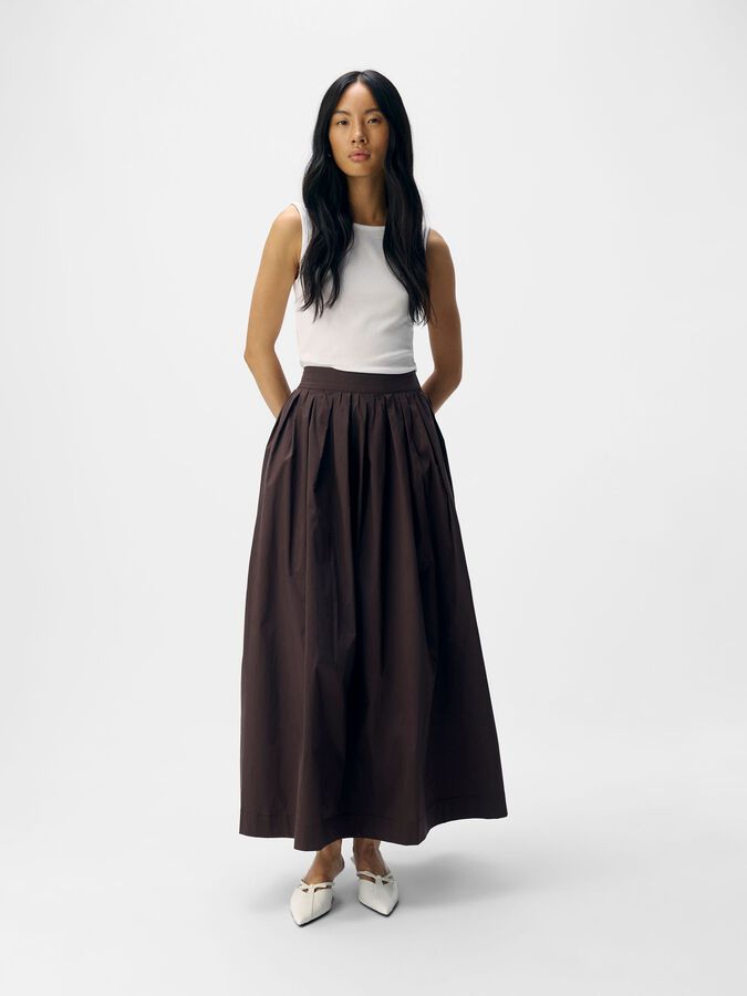 Carousel image - A-LINE MAXI SKIRT, Seal Brown | 4