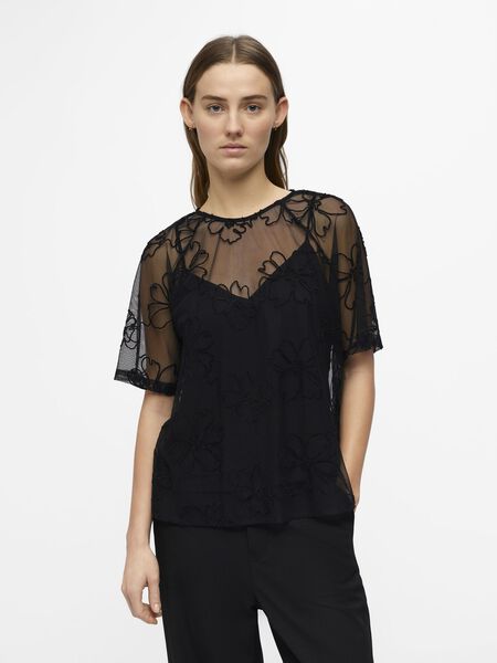 Object Collectors Item EN TULLE TOP À MANCHES COURTES, Black, highres - 23044833_Black_003.jpg