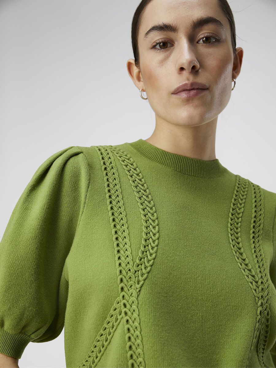 Object Collectors Item SHORT-SLEEVED KNITTED TOP, Peridot, highres - 23044017_Peridot_003.jpg