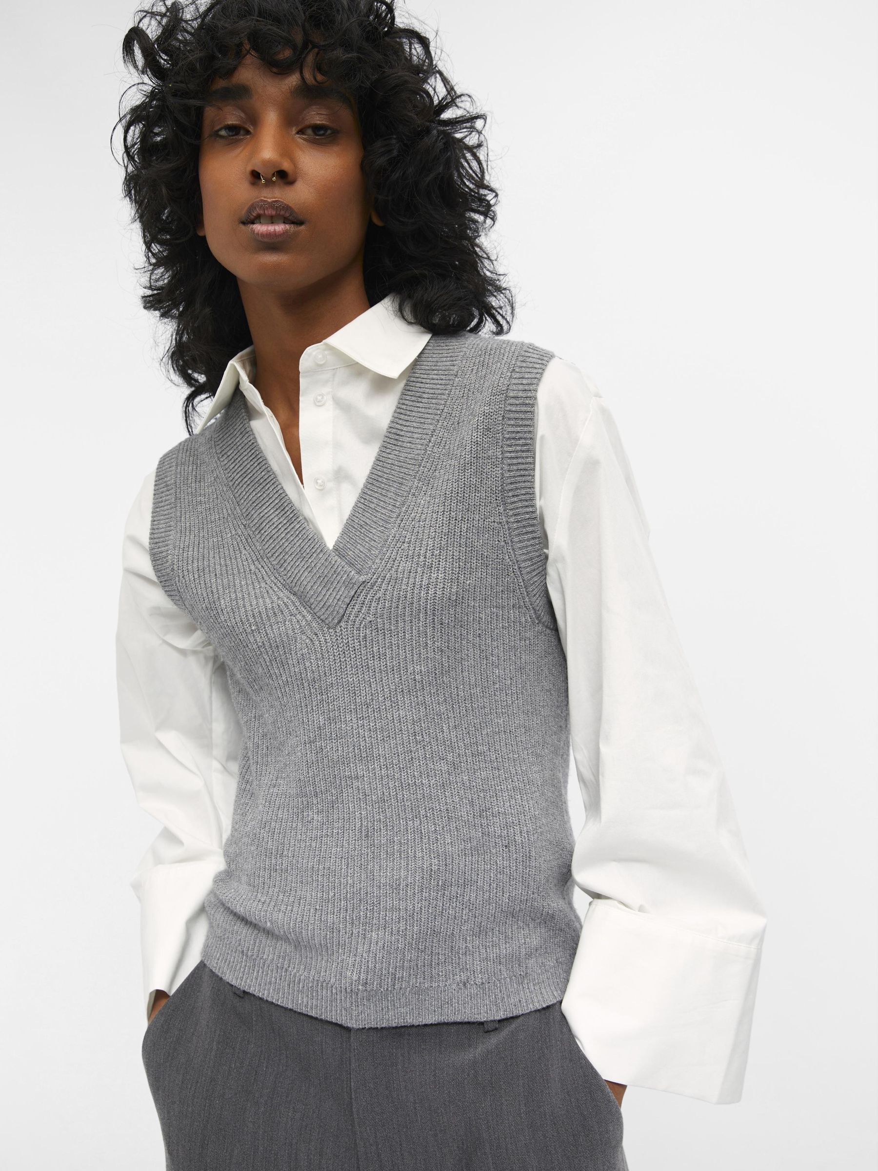 Grey knit vest discount
