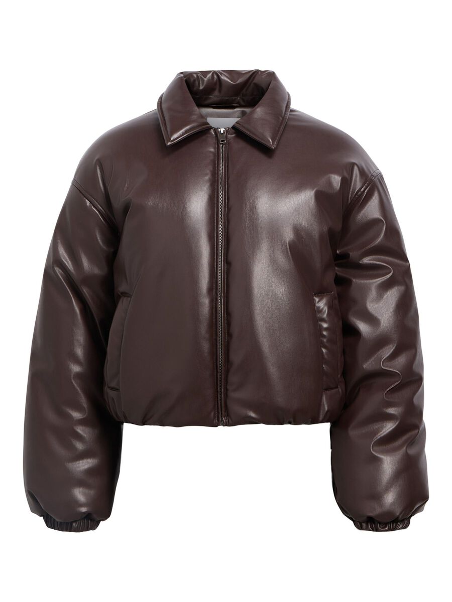 Carousel image - COATED PUFFER JACKET, Seal Brown | 1