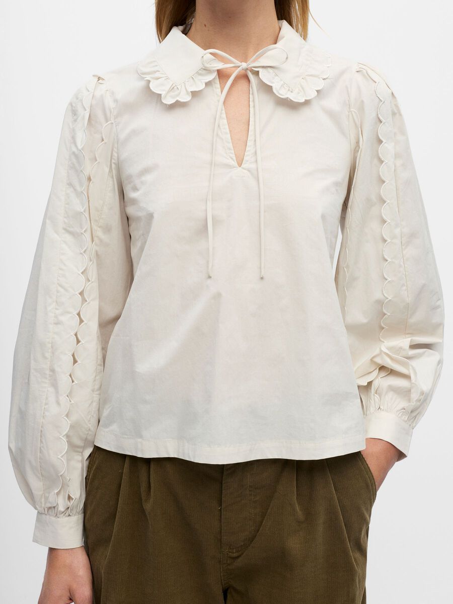 Carousel image - BUBIKRAGEN BLUSE, White Sand | 5