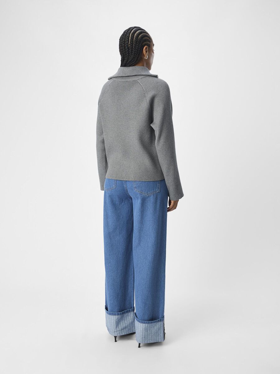 OBJECT HALF-ZIP PULLOVER, Medium Grey Melange, highres - 23045102_MediumGreyMelange_004.jpg