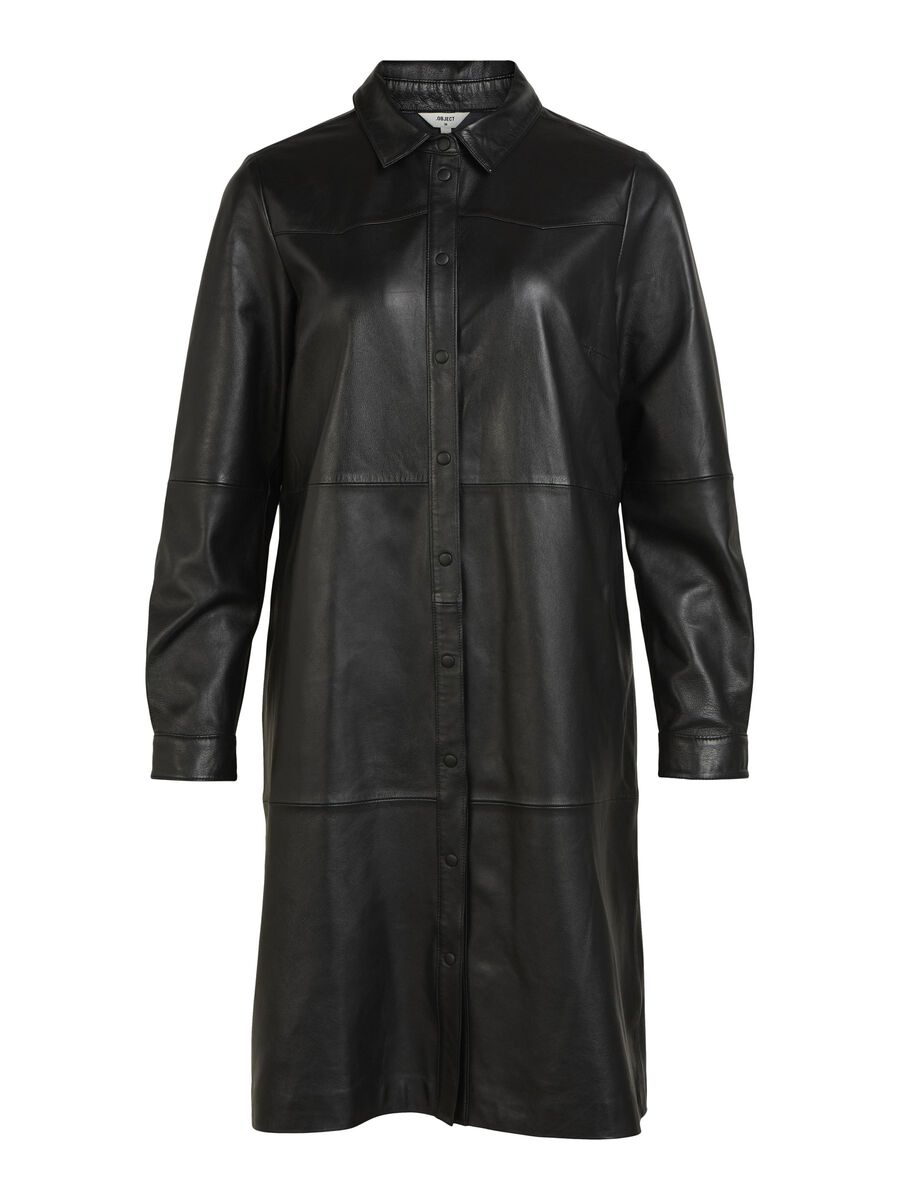 Object Collectors Item LEATHER SHIRT DRESS, Black, highres - 23039815_Black_001.jpg