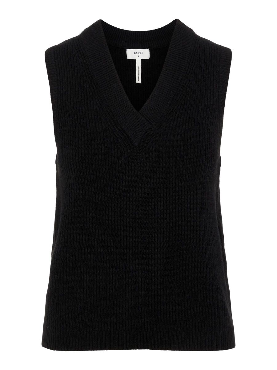 Object Collectors Item V-AUSSCHNITT STRICKWESTE, Black, highres - 23035776_Black_001.jpg