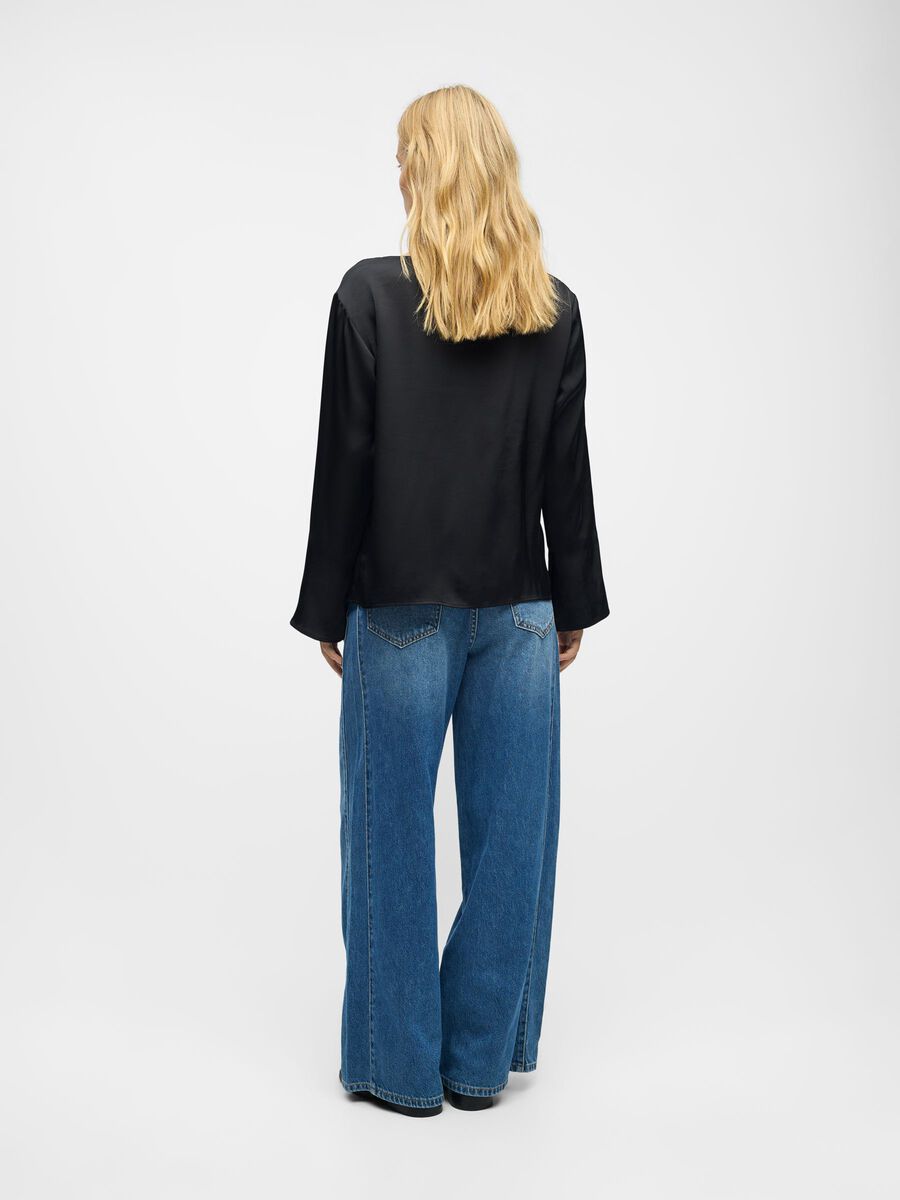 Product carousel image - COWL NECK TOP, Black | 2