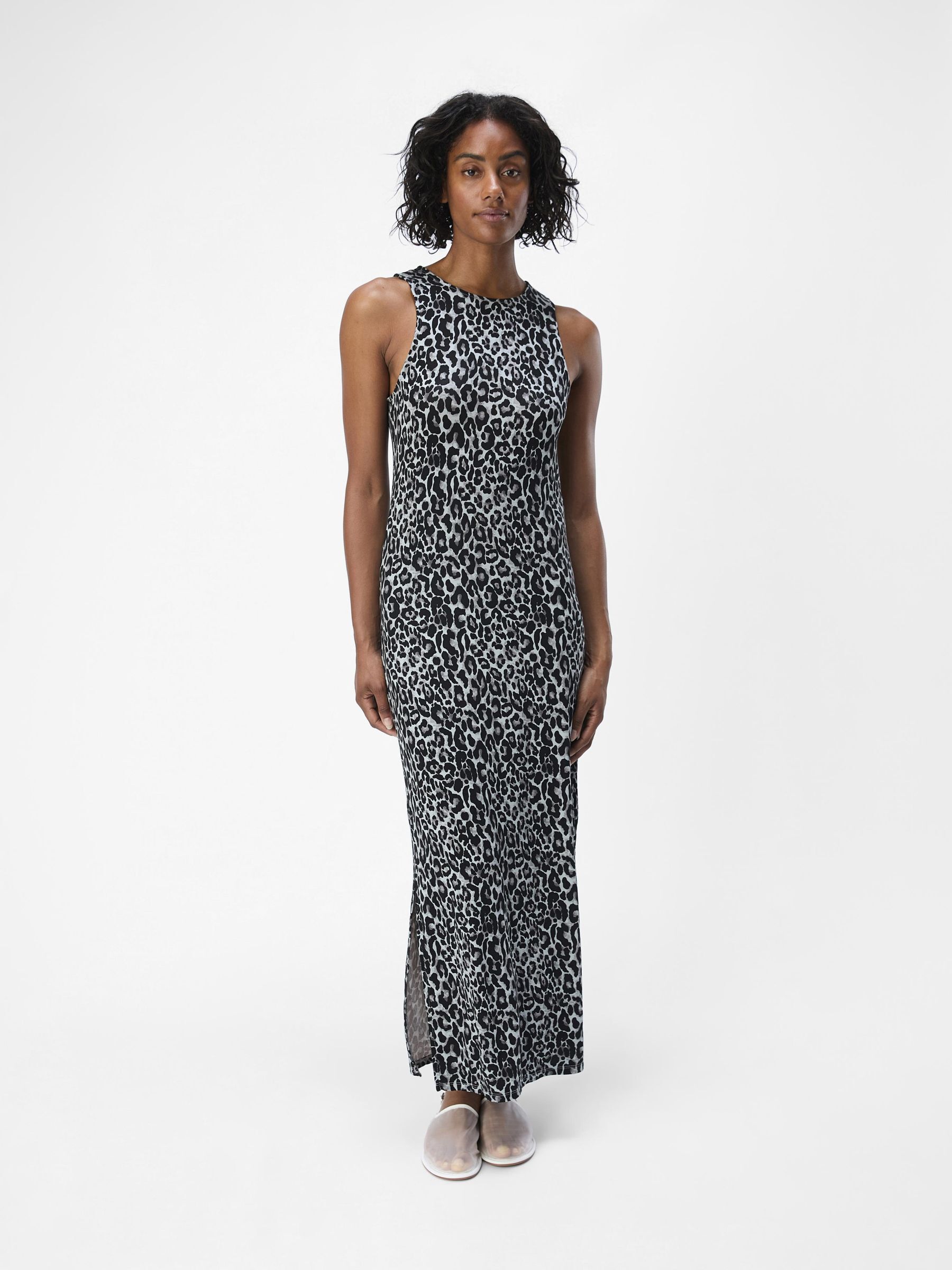 LEOPARD PRINT MAXI DRESS Grey .OBJECT CI UK