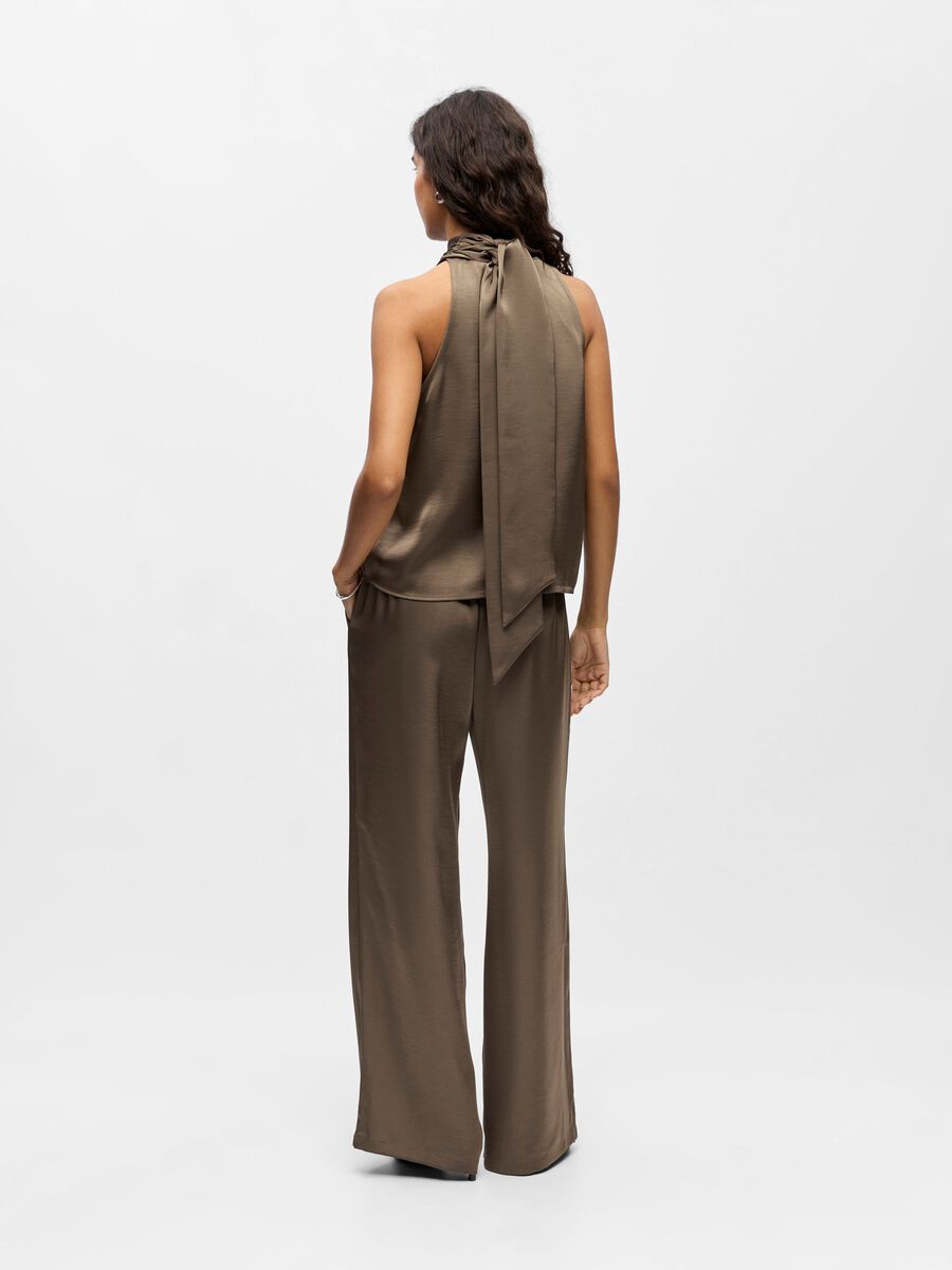 Product carousel image - SATIN HALTERNECK TOP, Morel | 2