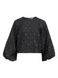 Product image thumbnail - BALLOON SLEEVED BLOUSE, Black | 1