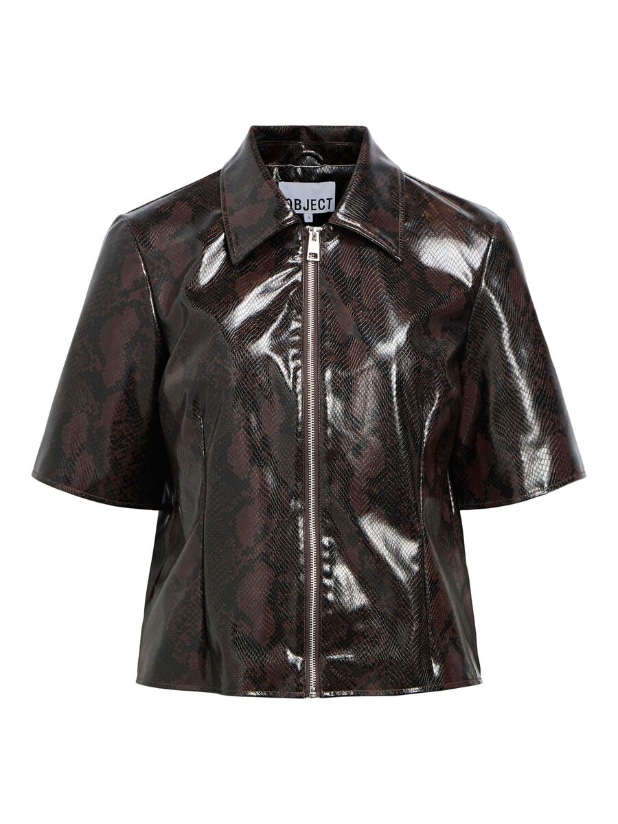 Carousel image - SNAKE PRINT TOP, Seal Brown | 1
