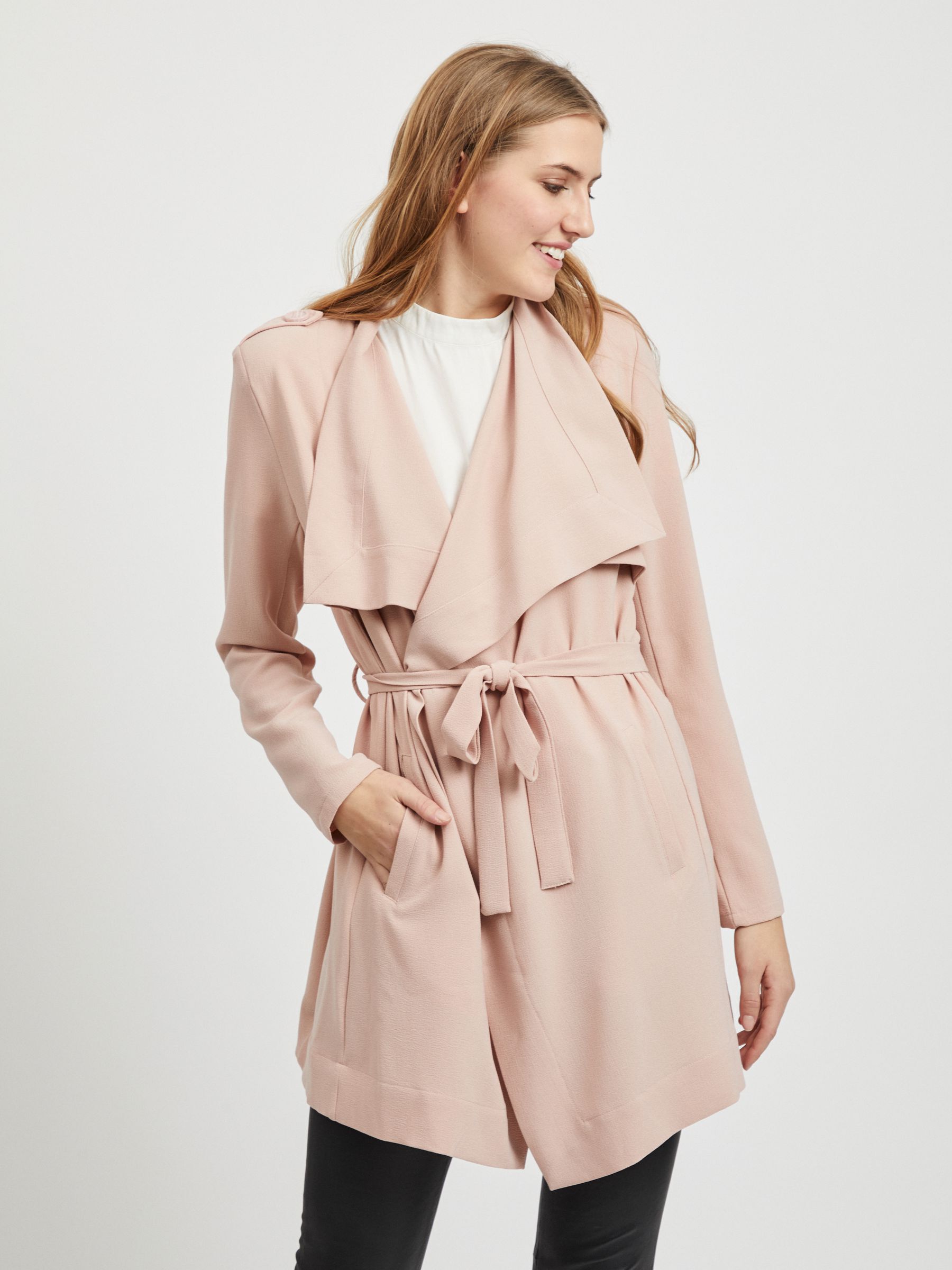 Pink short trench coat best sale