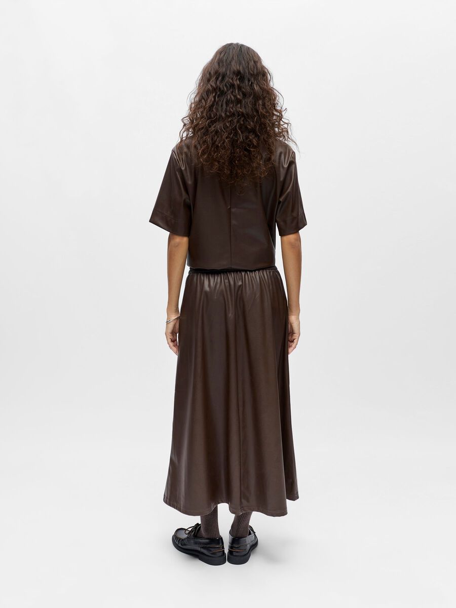 Product carousel image - COATED MIDI SKIRT, Seal Brown | 2