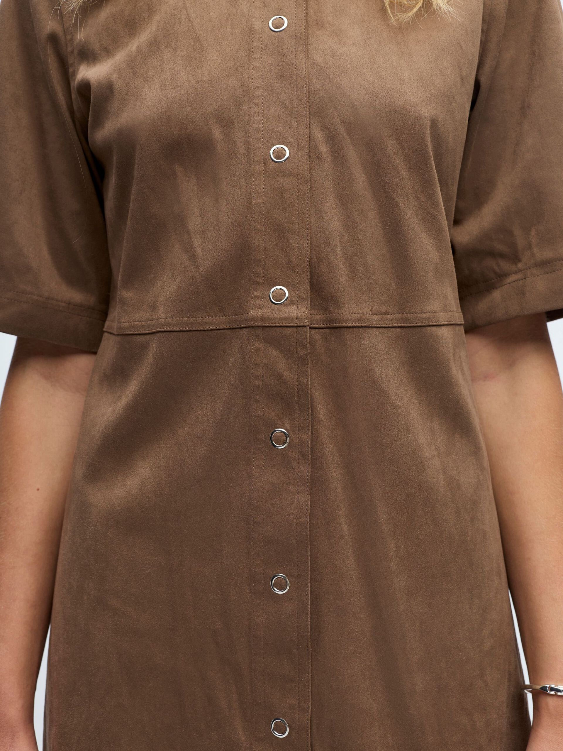 Carousel image - MINI LENGTH SHIRT DRESS, Dark Earth | 5