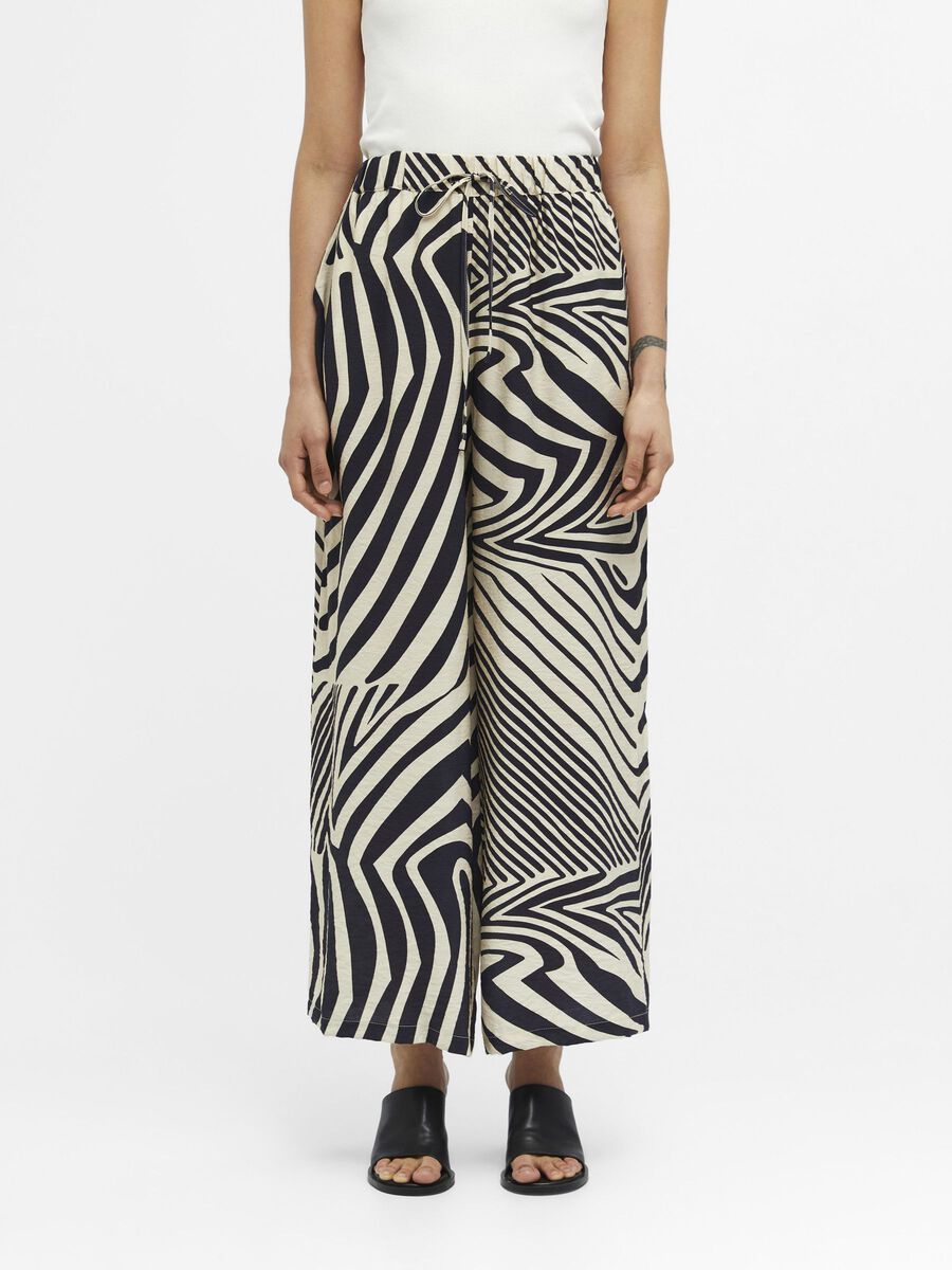 Object Collectors Item PRINTED WIDE-LEG TROUSERS, Black, highres - 23042310_Black_1047095_003.jpg