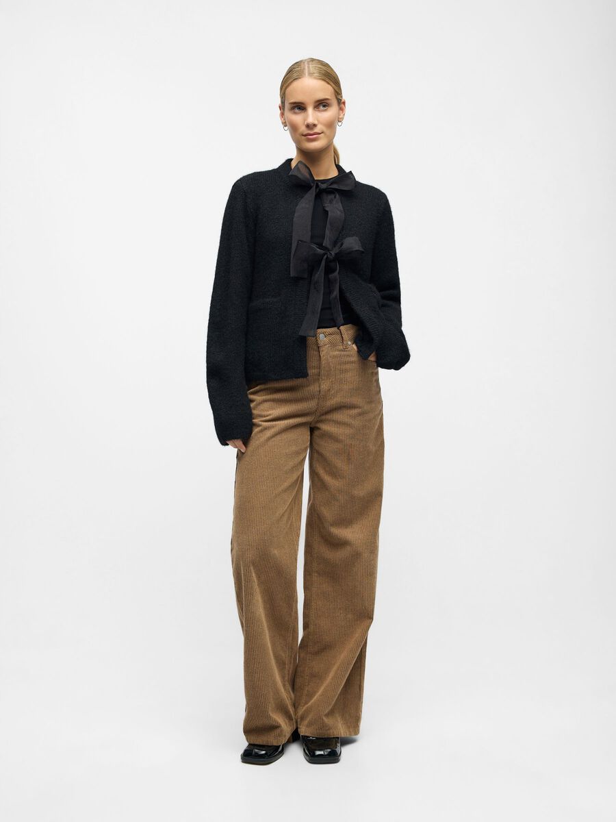 Carousel image - BOW-DETAILED CARDIGAN, Black | 4