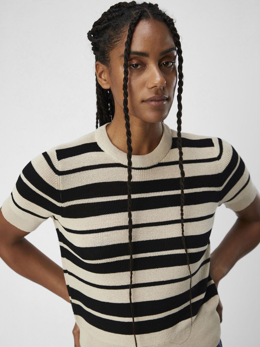 Object Collectors Item STRIPED KNITTED TOP, Black, highres - 23043456_Black_1118960_003.jpg