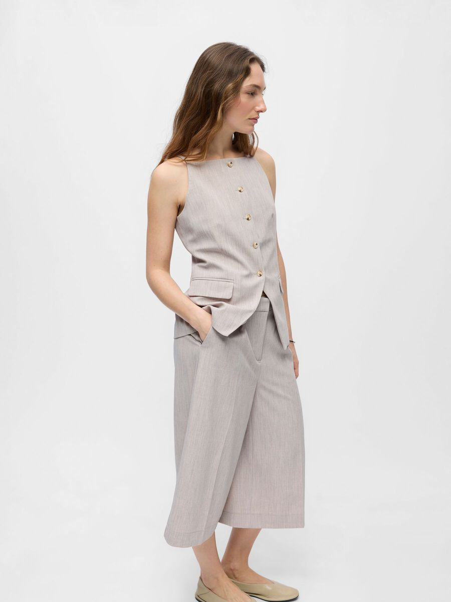 Carousel image - TAILORED BUTTO VEST TOP, Morel | 6