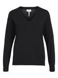 Object Collectors Item V-NECK KNITTED PULLOVER, Black, highres - 23034470_Black_001.jpg