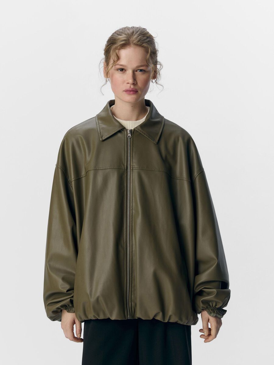OBJECT FAUX LEATHER BOMBER JACKET, Capulet Olive, highres - 23046749_CapuletOlive_003.jpg